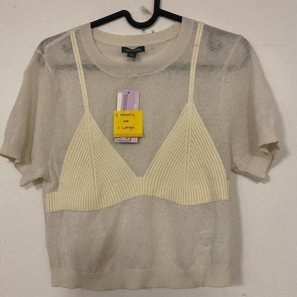Wild Fable Cream Knit Top